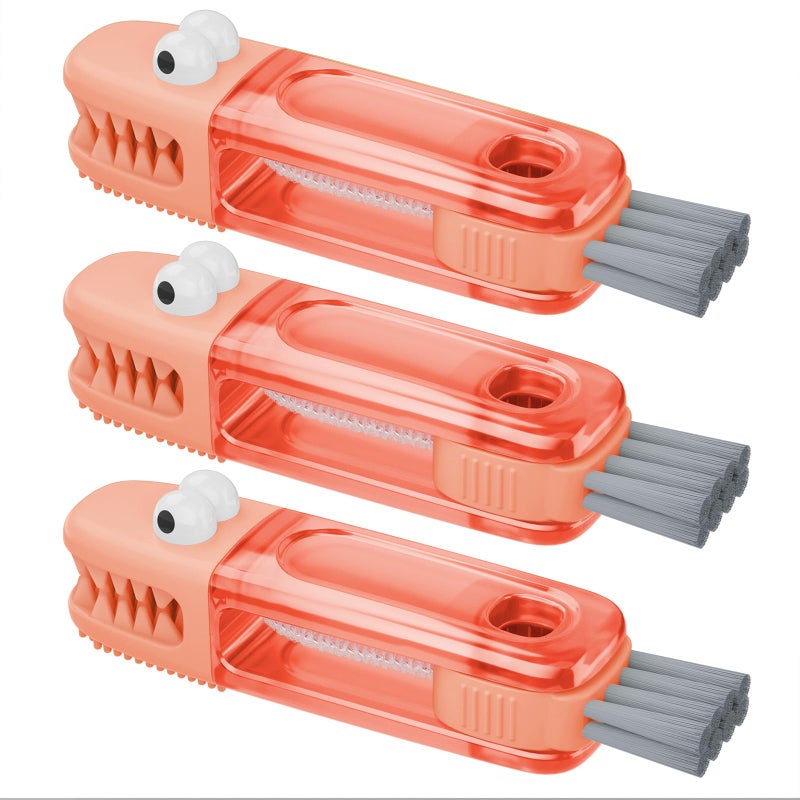 Nodirz 3 In 1 Cup Lid Gap Cleaning Brush Set, Multifunctional Bottle Cleaning Brush, Silicone Cup Lid Gap Cleaner, Home Kitchen Crevice Cleaning Tools (Red) - Image 1